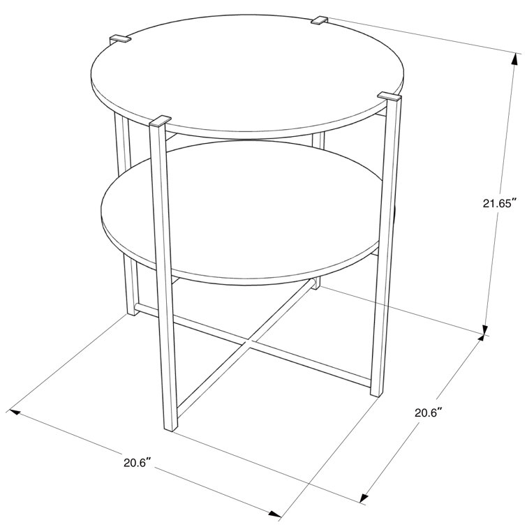Ivy Bronx Maus Glass Top 3 Legs End Table with Storage & Reviews Wayfair